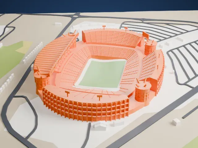 Peter Mokaba Stadium model, South view
