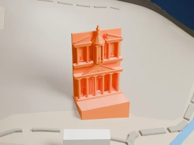 Al-Khazneh (Petra) model, East view