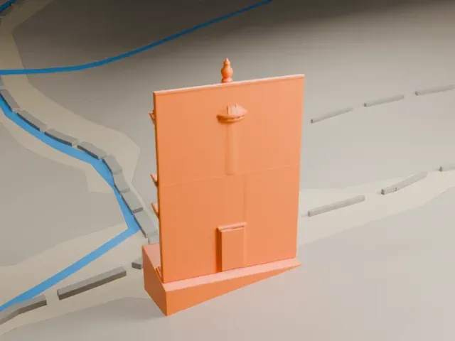 Al-Khazneh (Petra) model, West view