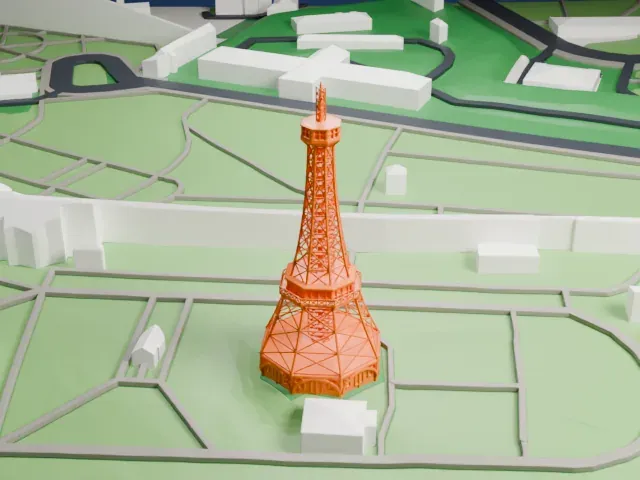 Petřín Lookout Tower model, North view