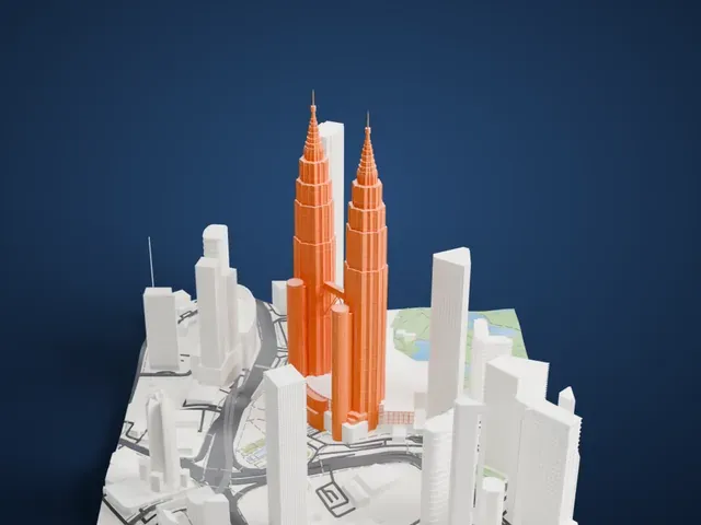 Petronas Towers model, West view