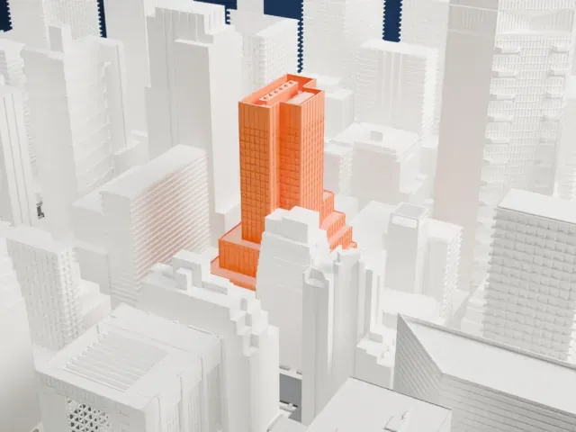 Pfizer Building model, East view