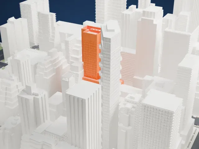 Pfizer Building model, North view