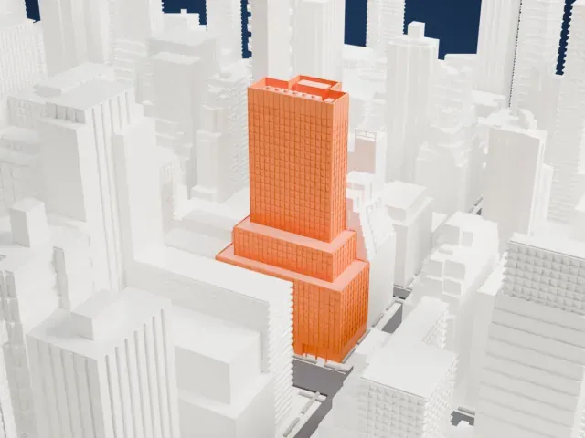 Pfizer Building model, South view