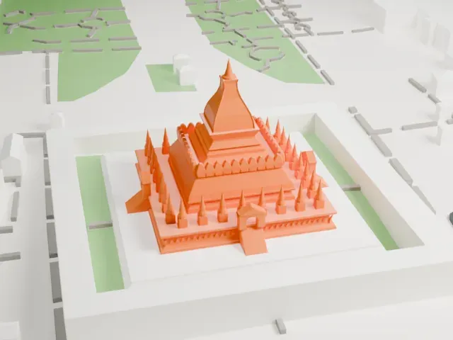 Pha That Luang model, East view