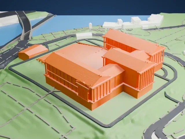 Philadelphia Museum of Art model, East view