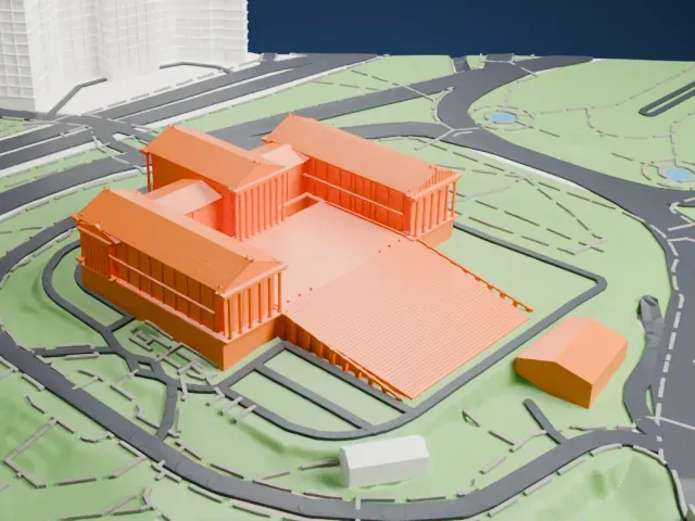 Philadelphia Museum of Art model, West view
