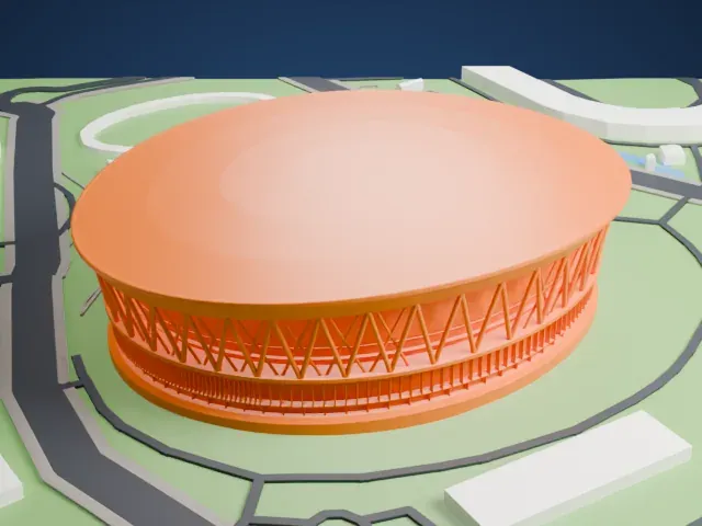 Philippine Arena model, East view