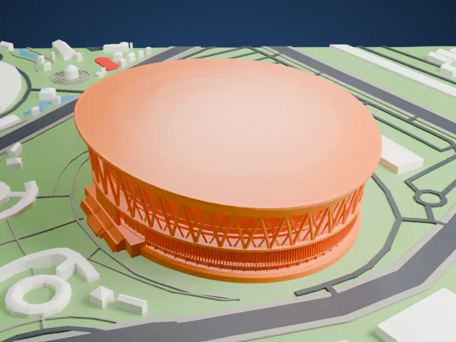 Philippine Arena model, South view