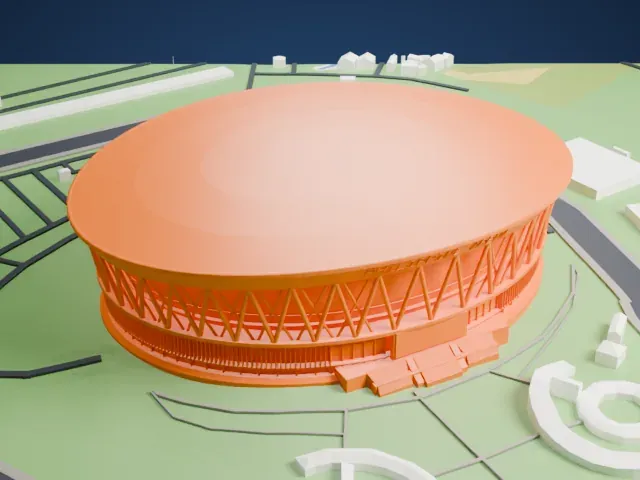 Philippine Arena model, West view