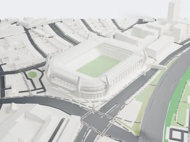 Philips Stadion model, East view