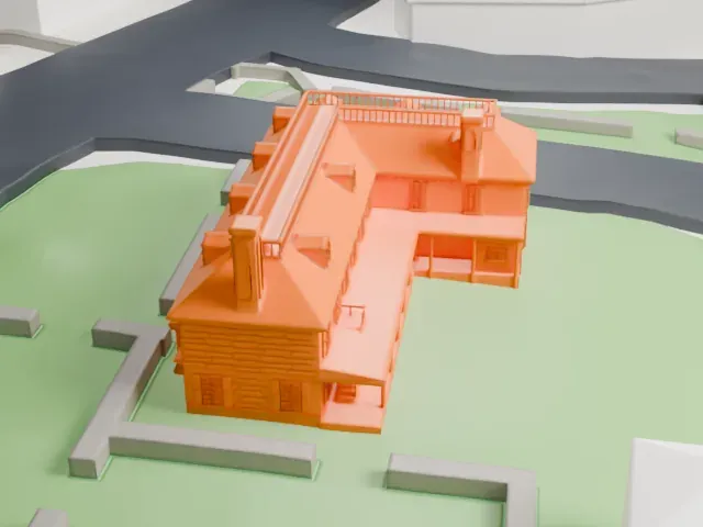 Philipse Manor Hall State Historic Site model, North view