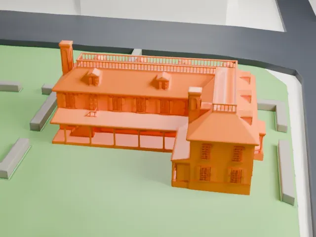 Philipse Manor Hall State Historic Site model, West view