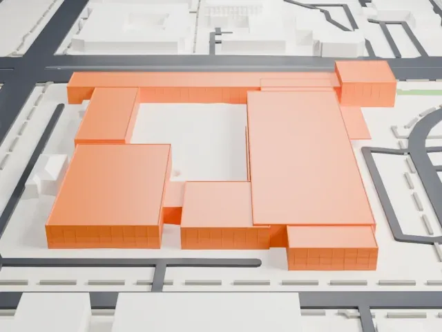 Phoenix Art Museum model, East view