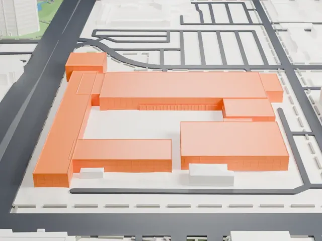 Phoenix Art Museum model, South view
