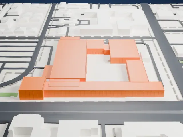 Phoenix Art Museum model, West view