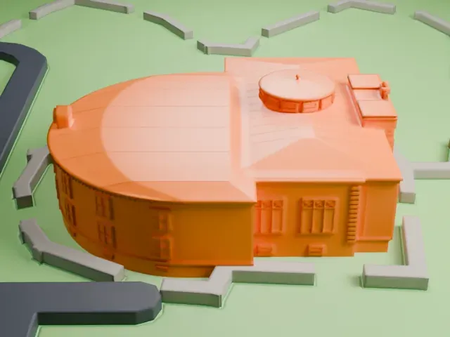 Phoenix Carnegie Library model, East view
