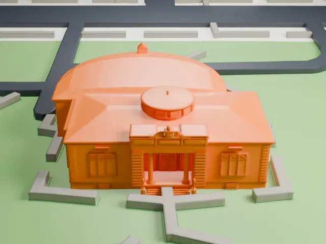 Phoenix Carnegie Library model, North view