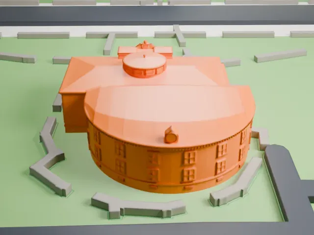 Phoenix Carnegie Library model, South view