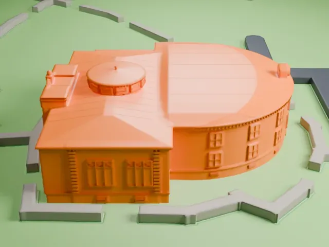 Phoenix Carnegie Library model, West view