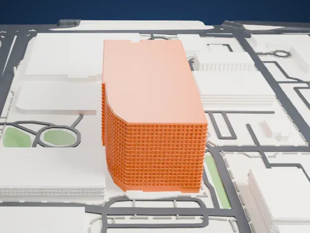 Phoenix Children's Hospital model, West view