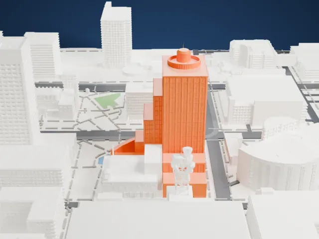 Phoenix City Hall model, North view
