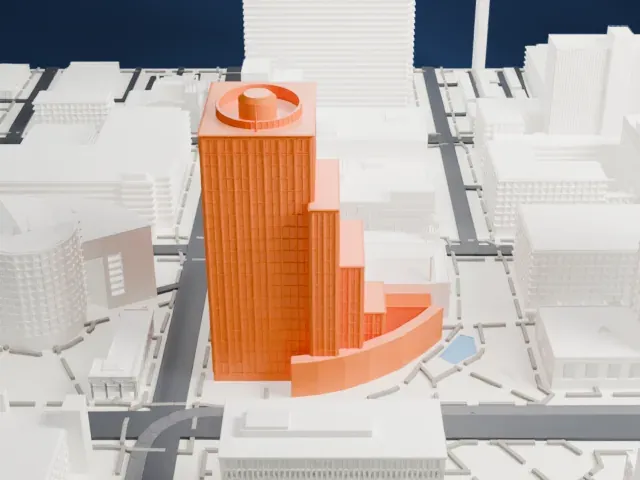 Phoenix City Hall model, South view