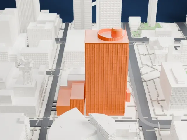 Phoenix City Hall model, West view