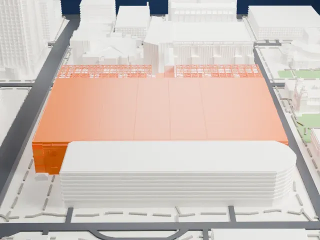 Phoenix Convention Center model, East view