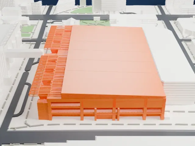 Phoenix Convention Center model, South view