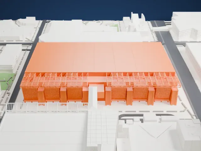 Phoenix Convention Center model, West view