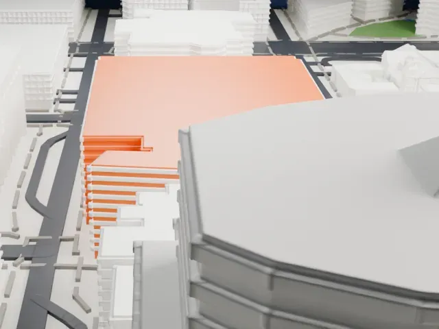 Phoenix Convention Center West model, South view