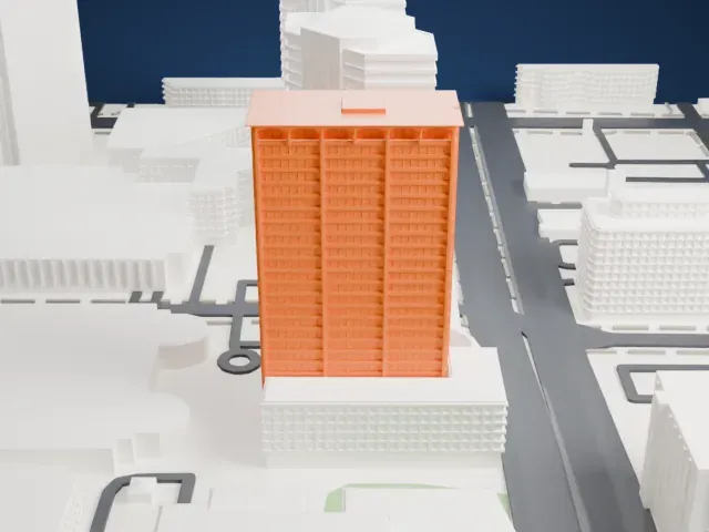 Phoenix Corporate Center model, North view