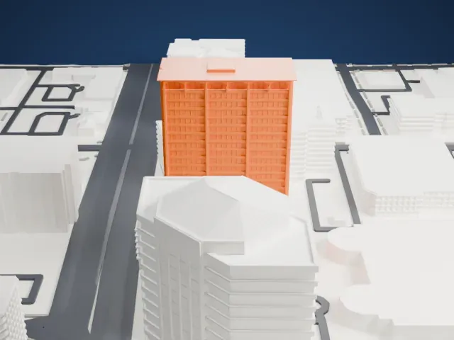 Phoenix Corporate Center model, South view