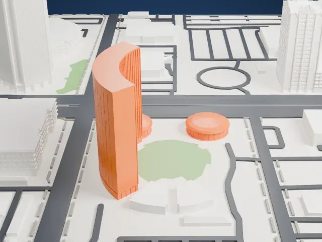 Phoenix Financial Center model, East view