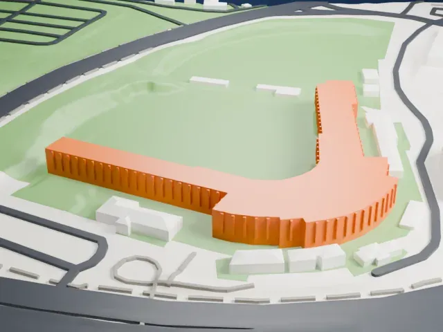 Phoenix Municipal Stadium model, West view
