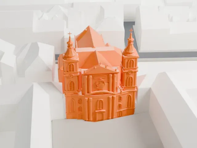 Piarist Church, Vienna model, East view
