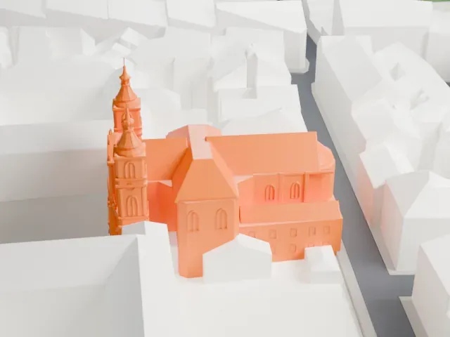 Piarist Church, Vienna model, North view