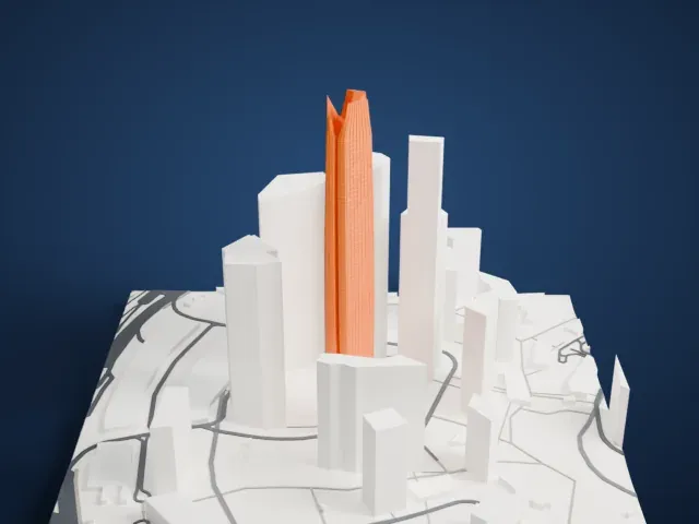 PIF Tower model, North view