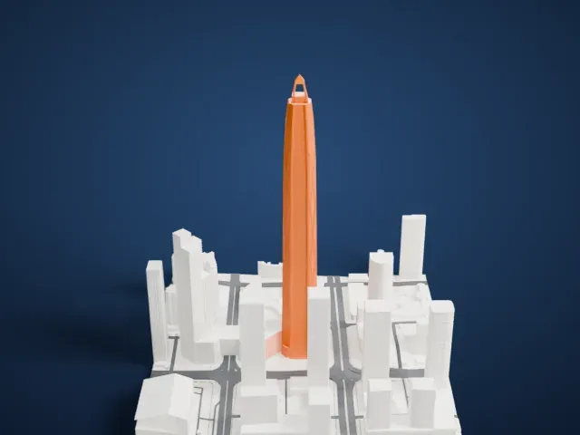 Ping An Finance Centre model, East view
