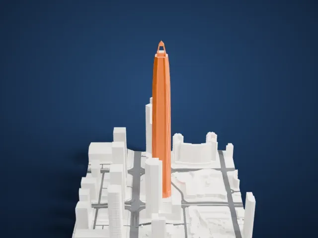 Ping An Finance Centre model, North view