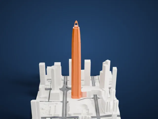 Ping An Finance Centre model, West view