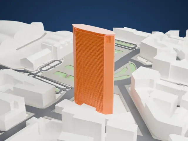 Pirelli Tower model, West view