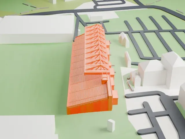 Pittodrie Stadium model, West view