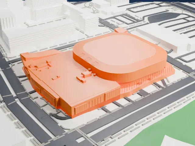 Place Bell model, South view