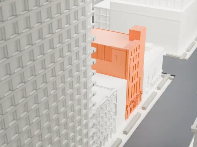 Playwrights Horizons model, East view