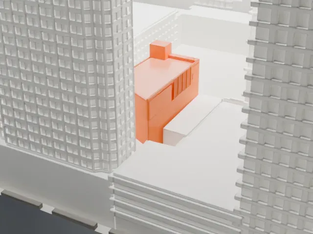 Playwrights Horizons model, South view