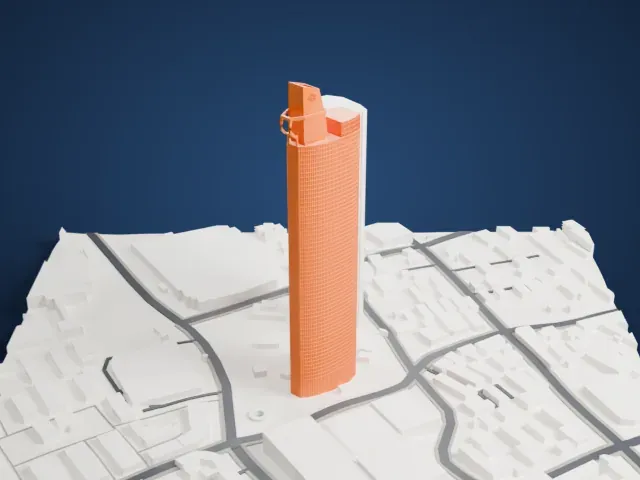 Plaza 66 model, East view