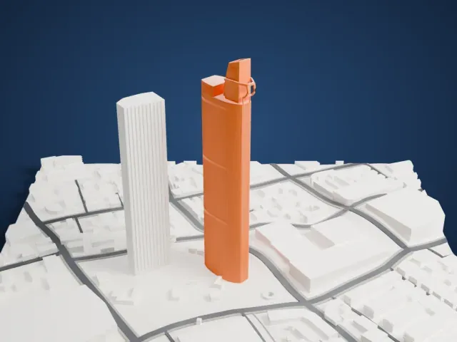 Plaza 66 model, South view