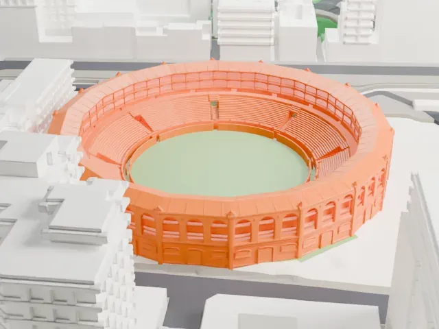 Plaza de toros de La Malagueta model, South view